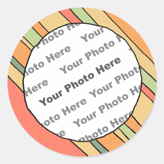 Funky Stripes Custom Photo Sticker (Voorkant)