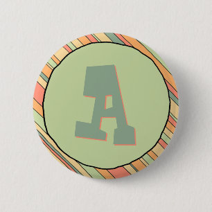 Funky Stripes Monogram Button