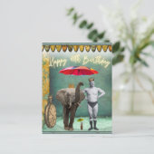 Funky Strongman 40th Birthday Briefkaart (Staand voorkant)