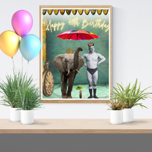 Funky  Strongman 40th Birthday Poster