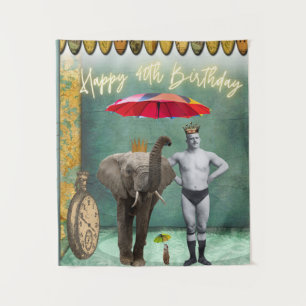 Funky  Strongman 40th Birthday Wandkleed