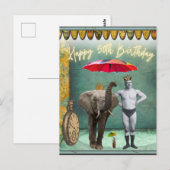 Funky  Strongman 50th Birthday Briefkaart (Voorkant / Achterkant)