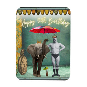 Funky  Strongman 50th Birthday Magneet