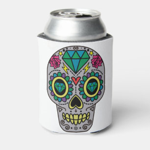 Funky Sugar Skull Design Boho Love Blikjeskoeler