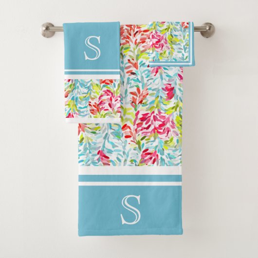 Funky Summer Kleuren Paint Splatter Patroon Custom Bad Handdoek (Insitu)