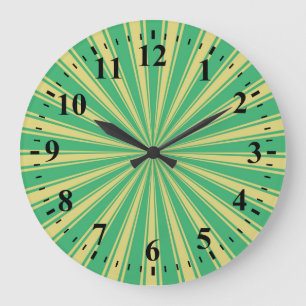 Funky Sun Rays Retro Stripes #5 Grote Klok