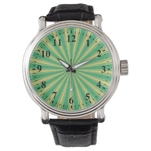 Funky Sun Rays Retro Stripes Horloge