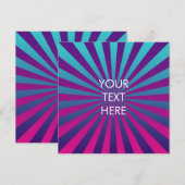 Funky Sunburst Pattern Blank Square Kaart (Voorkant / Achterkant)