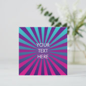 Funky Sunburst Pattern Blank Square Kaart (Staand voorkant)