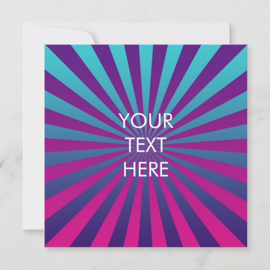 Funky Sunburst Pattern Blank Square Kaart (Voorkant)