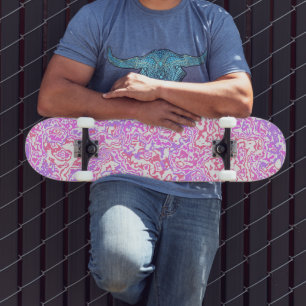 Funky Swirly Boho Hippie Kleurrijk Abstract Marmer Skateboard