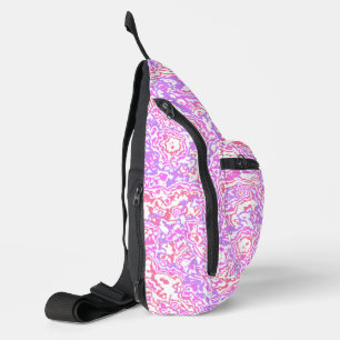 Funky Swirly Boho Hippie Kleurrijk Abstract Marmer Sling Bag