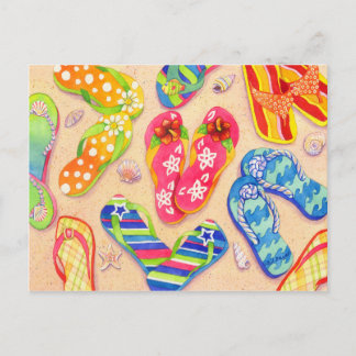 Funky Teenslippers Briefkaart