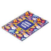 Funky Ten Pin Bowling Arcade Patterned Team League Notitieboek (Linkerzijde)