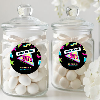 Funky Terug Naar De Jaren 90 Retro 30e Verjaardags Bedankjes Labels