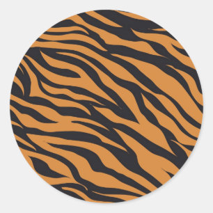 Funky Tiger Stripes Wild Animal Patronen Giften Ronde Sticker