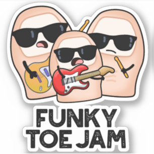 Funky Toe Jam Funny Music Pun Sticker