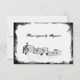 Funky Torn Paper Black Music Rsvp met enveloppen