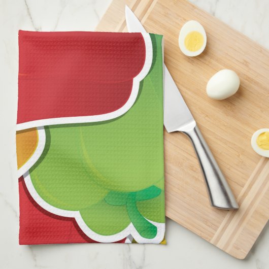 Funky Traffic Light pepers Theedoek (Quarter Fold)