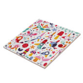 Funky Trendy Retro Birds Tegeltje (Zijkant)