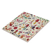 Funky Trendy Retro Birds Tegeltje (Zijkant)