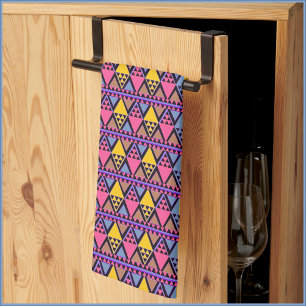 Funky Tribal Colorful Pink and Yellow Theedoek