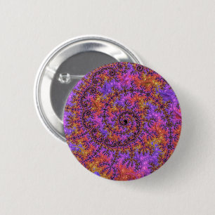 Funky Trippy Kleurrijke Levendige Spiraalvormige F Ronde Button 5,7 Cm