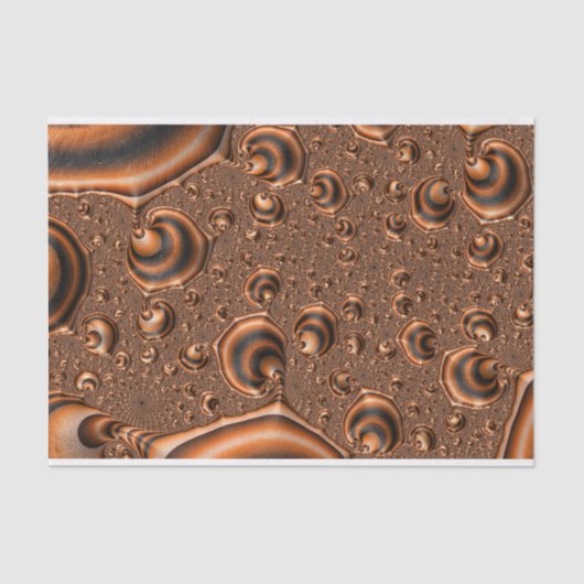 Funky Trippy Spiraling Oranje Black Fractal Art Tissuepapier (Voorkant)