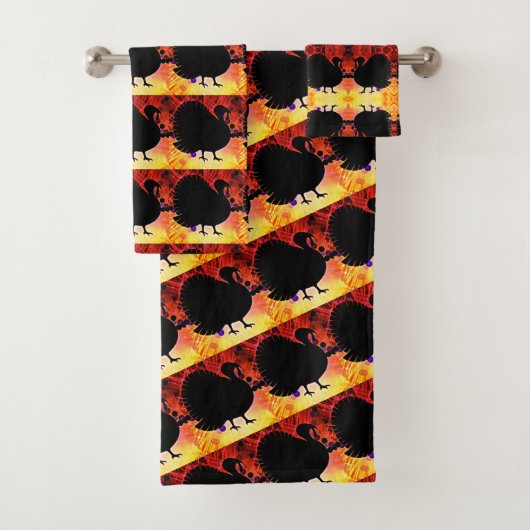 Funky Turkey Hand Towel Bad Handdoek (Insitu)