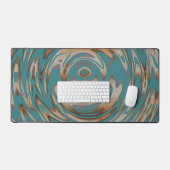 Funky Turquoise bleu vert rouille orange Motif spi (Clavier et souris)