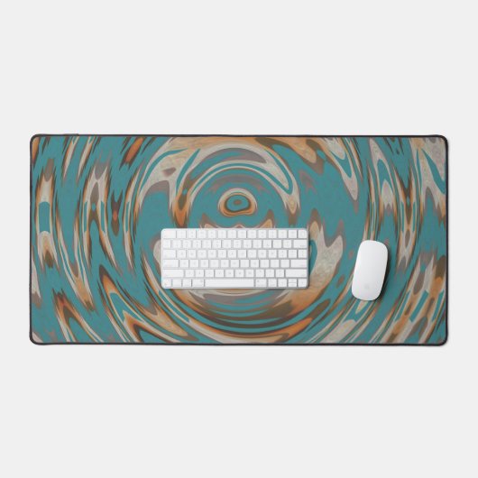 Funky Turquoise bleu vert rouille orange Motif spi (Clavier et souris)