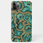 Funky Turquoise Green Faux Gold Swirls Art Pattern Case-Mate iPhone Case (Achterkant)