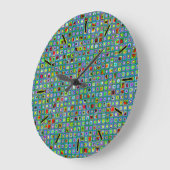 Funky Turquoise Textured Mosaic Tiles Pattern Grote Klok (Hoek)
