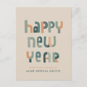 Funky Typografie Happy New Year briefkaart (Voorkant)
