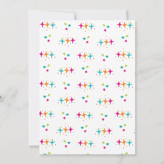 Funky Unicorn Invitations de fête d'anniversaire (Dos)