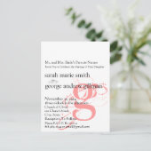 Funky UpBeat Modern Monogram Wedding Uitnodiging (Staand voorkant)