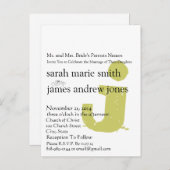 Funky UpBeat Modern Monogram Wedding Uitnodiging (Voorkant / Achterkant)