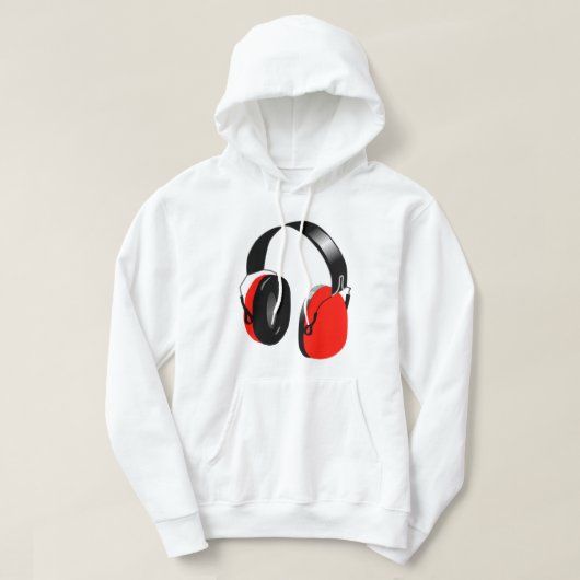 FUNKY URBAN DJ RED HEADPHONES HOODIE (Design voorkant)