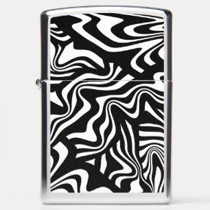 Funky Vervormde Zwart-Wit Abstracte Lijnkunst