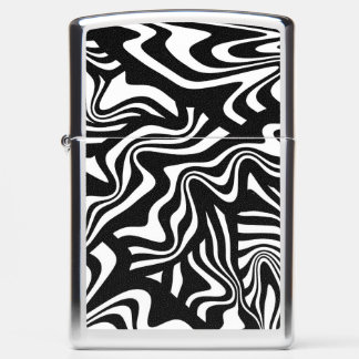 Funky Vervormde Zwart-Wit Abstracte Lijnkunst