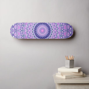Funky Vibrant Kleurrijke Trippy Boho Hippie Mandal Skateboard
