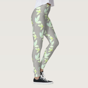 Funky Vijgenboom Blad Patroon Leggings
