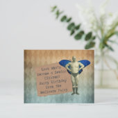 Funky Vintage Fairy Senior Birthday Carte postale (Debout devant)