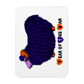 Funky Violet Ram Chinois Année Zodiac P Magnet (Vertical)