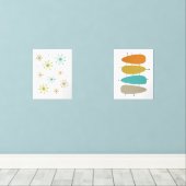 Funky vuurwerk Abstracte cirkels midden van de eeu Muurkunst Sets (Houten vloer)