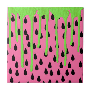 Funky Watermelon Neon Green Paint Drivers Tegeltje
