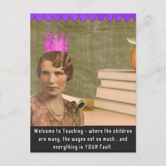 Funky Welcome Teacher Carte postale Femme Vintage (Devant)