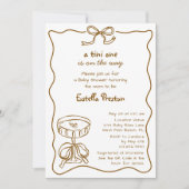 Funky Whimsical Martini QR Code Baby shower Kaart (Voorkant)