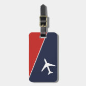 Funky White Plane Airplane Pilot Aviation Bagagelabel (Voorkant verticaal)