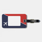 Funky White Plane Airplane Pilot Aviation Bagagelabel (Achterkant horizontaal)